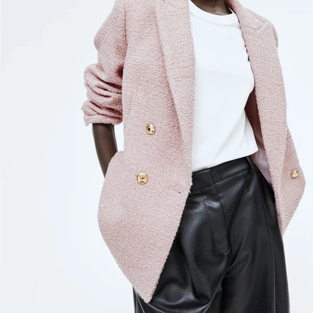 H&M Textured Weave Tweed Blazer - Picture 4 of 10